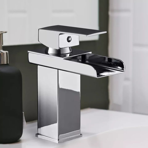 Brayden Studio Waterfall Bathroom Tap Chrome Basin Mixer Brass Filler ...